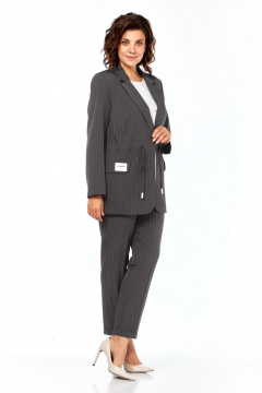 Блуза, брюки, жакет Ольга Стиль С-958 серый - фото 3
