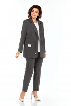 Блуза, брюки, жакет Ольга Стиль С-958 серый - фото 2