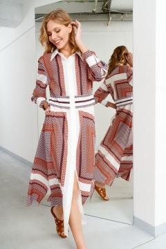 Летнее платье из легкой ткани с дизайнерским принтом Art Ribbon M3470P - фото 3