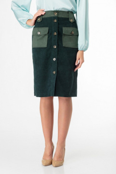 Юбка Anelli 922 темно-зеленый - фото 4