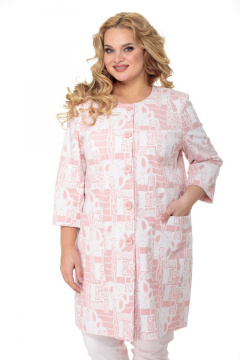 Легкий розовый пальто-кардиган из вискозы БелЭльСтиль 813-1 85 22 розовый - фото 4