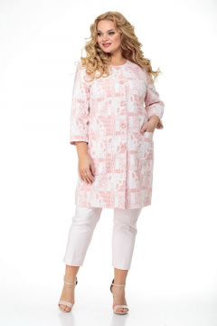 Легкий розовый пальто-кардиган из вискозы БелЭльСтиль 813-1 85 22 розовый - фото 2