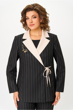 Брюки, жакет DaLi 7048.2 чёрный+пудра - фото 2