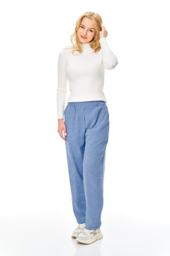 Брюки, водолазка T&N 7690 голубой_бархат-молочный - фото 2