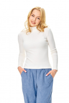 Брюки, водолазка T&N 7690 голубой_бархат-молочный - фото 4