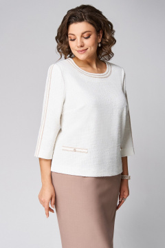 Туника, юбка Мишель стиль 1291 молочно-бежевый - фото 5