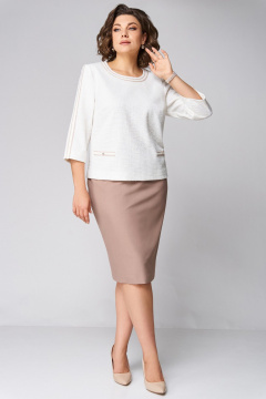 Туника, юбка Мишель стиль 1291 молочно-бежевый - фото 3