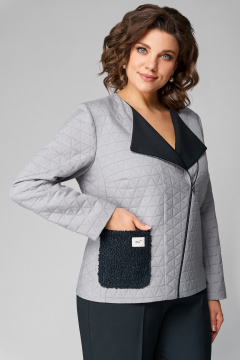 Брюки, жакет Мишель стиль 1296 жемчужно-графтовый - фото 3