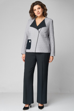 Брюки, жакет Мишель стиль 1296 жемчужно-графтовый - фото 1