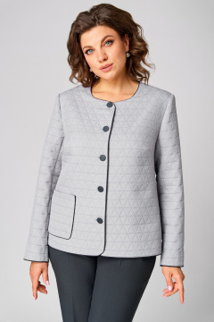 Брюки, жакет Мишель стиль 1306 жемчужно-графитовый - фото 5