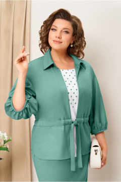 Блуза, жакет, юбка VOLNA 1425 мятно-бирюзовый - фото 3