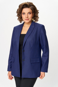 Брюки, жакет БелЭльСтиль 412-3 03_22+596-2 79_22 синий_гусек+черный - фото 5