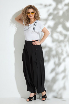 Комплект из блузона и брюк с высокой посадкой, летний, классика Euromoda 342 - фото 1