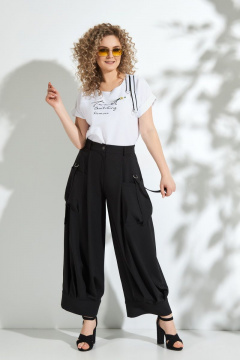 Комплект из блузона и брюк с высокой посадкой, летний, классика Euromoda 342 - фото 2