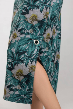 Платье свободное трикотажное в стиле casual La rouge 5345 изумруд-(листья) - фото 5