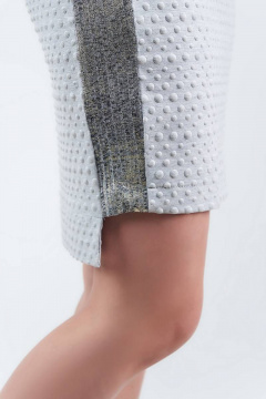 Платье свободное с длинным рукавом и глиттером La rouge 51380 серый - фото 4