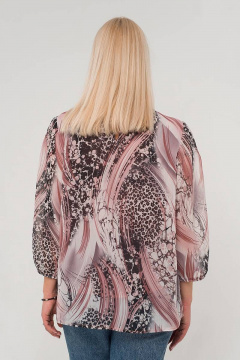 Блуза шифоновая с воротником-стойкой для офисных образов Avila 0822 розовый - фото 3