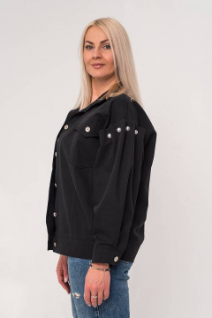 Черный свободный жакет с перламутровыми пуговицами Avila 0840 черный - фото 2