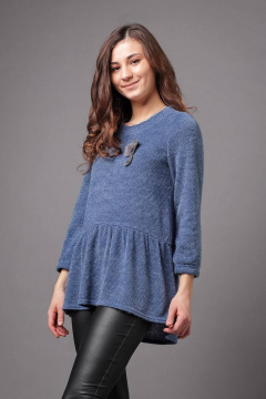 Джемпер расширенный из трикотажа, демисезон, casual стиль Соджи 466 голубой - фото 3