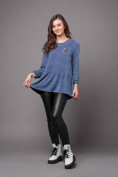 Джемпер расширенный из трикотажа, демисезон, casual стиль Соджи 466 голубой - фото 1