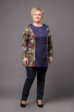 Туника полуприлегающая из текстиля, демисезон, повседневный стиль Соджи 479 синий.1 - фото 1