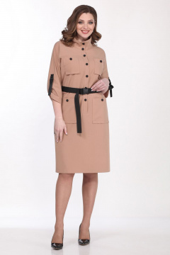 Платье с центральной застежкой и карманами из текстиля Matini 3.1471 беж - фото 3