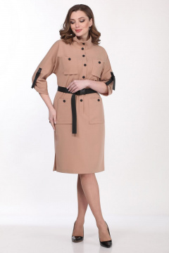 Платье с центральной застежкой и карманами из текстиля Matini 3.1471 беж - фото 4