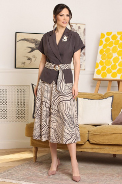 Мода Юрс 2641 баклажан-бежевый