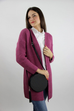 Жакет шерстяной с длинным рукавом и ластиком розовый фиолетовый Полесье С2931-19 9С0287-Д43 158,164 св.ликер - фото 3