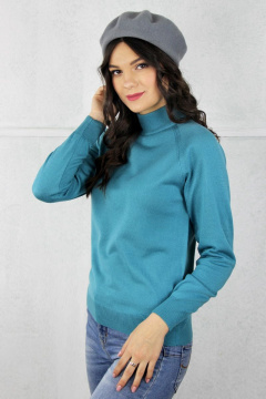 Демисезонный вязаный сининий свитер прямого силуэта Полесье С3316-15 5С1754-Д43 170,176 порселайн - фото 3