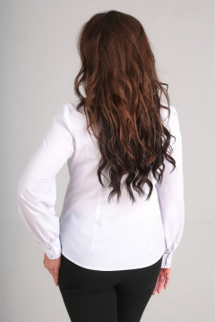 Блуза из хлопка с юбкой-бантом и деталями на вытачках Таир-Гранд 62315 белый - фото 2