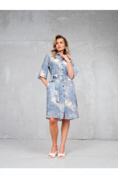 Платье Erika 1733-6 голубо-бежевый - фото 2