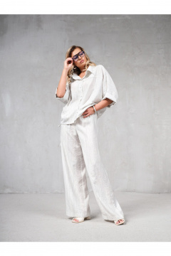 Брюки Erika 1735 бело-серые - фото 2