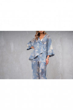 Брюки Erika 1735-6 голубо-бежевый - фото 5