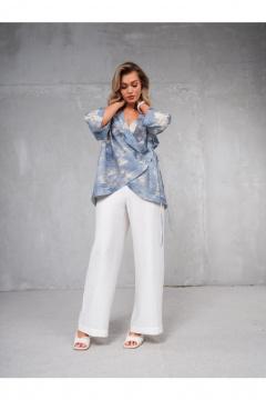 Жакет Erika 1739-6 голубо-бежевый - фото 2