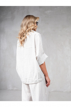 Блуза Erika 1740 бело-серая - фото 3