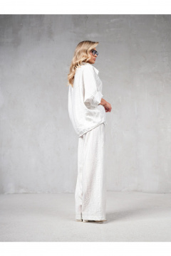 Блуза Erika 1740 бело-серая - фото 4