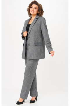 Брюки, жакет БелЭльСтиль 762-2_84_22+609-3_23_22 елочка_серая - фото 2