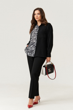 Блуза Панда 111340 черно-белый - фото 1