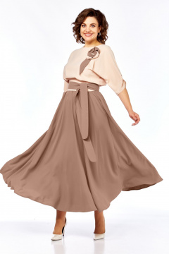 Платье Ольга Стиль С-912/1 светло-коричневый - фото 1