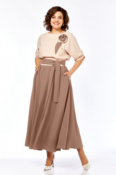 Платье Ольга Стиль С-912/1 светло-коричневый - фото 2