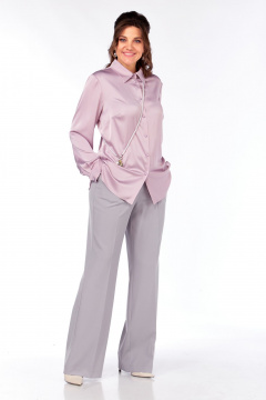 Блуза Ольга Стиль С-962 пудровая_сирень - фото 3