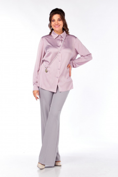 Блуза Ольга Стиль С-962 пудровая_сирень - фото 2