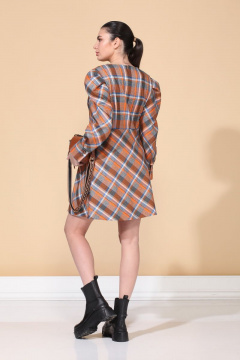 Демисезонное платье с отрезной частью и пуговичной застежкой ALEZA 1006 - фото 3