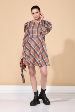 Демисезонное платье с отрезной частью и пуговичной застежкой ALEZA 1006 - фото 1