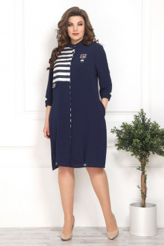 Платье из текстиля с застежкой на пуговицах и складками Solomeya Lux 804 - фото 3