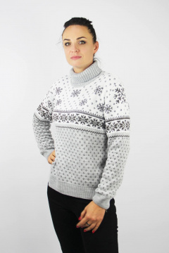 Женский вязаный свитер с круглым воротником и длинным рукавом Полесье С3698-22 2С5266-Д43 158,164 кофейный - фото 2