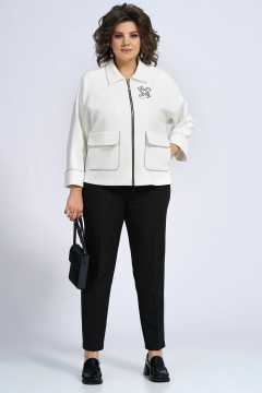 Брюки, жакет Alani Collection 2144.1  бело-черный - фото 2