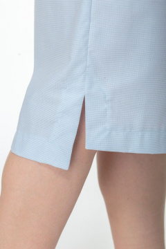 Мини-платье из хлопка с кулиской по талии и карманами Anelli 864 голубой - фото 4