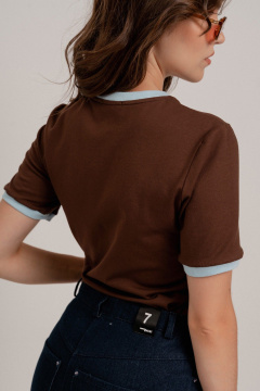 Джемпер JRSy 2620 коричневый+голубой - фото 4